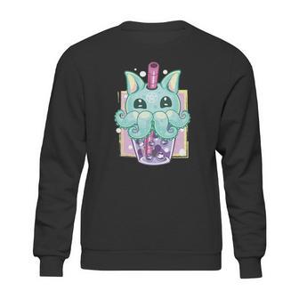 Kawaii Pastel Goth Creepy Creature Boba Bubble Tea Vaporwave Sweatshirt | Favorety UK