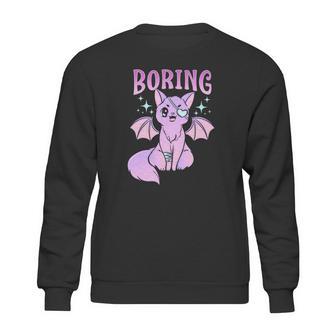 Kawaii Pastel Goth Cute Creepy Bat Cat Anime Theme Sweatshirt | Favorety AU