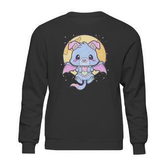 Kawaii Pastel Goth Cute Creepy Bat Dog Sweatshirt | Favorety