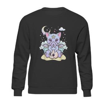 Kawaii Pastel Goth Cute Creepy Creature Skull Sweatshirt | Favorety CA