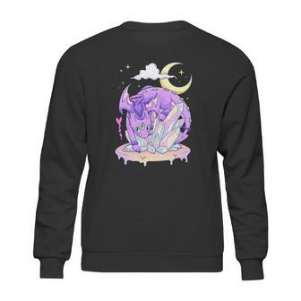 Kawaii Pastel Goth Cute Creepy Crystal Dragon Sweatshirt | Favorety