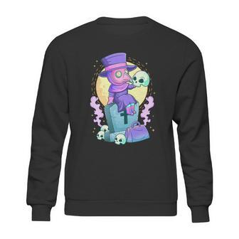 Kawaii Pastel Goth Cute Creepy Plague Doctor Skull Sweatshirt | Favorety UK