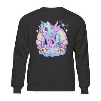 Kawaii Pastel Goth Unicorn Pony - Aesthetic Gothic Skeleton Sweatshirt | Favorety CA