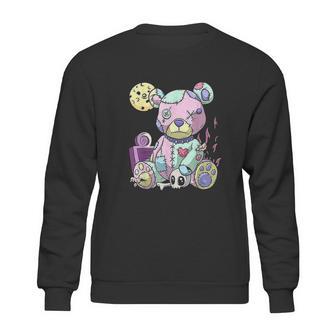 Kawaii Pink Pastel Goth Cute Creepy Teddy Bear Sweatshirt | Favorety CA