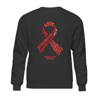 Kawasaki Disease Awareness Ribbon With Words Graphic Design Printed Casual Daily Basic Sweatshirt | Favorety