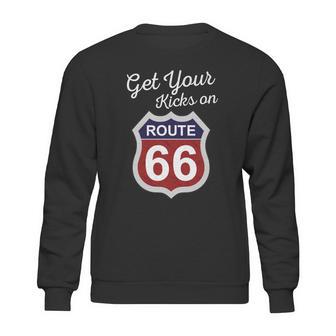 Get Your Kicks Route 66 Distressed &S Sweatshirt | Favorety