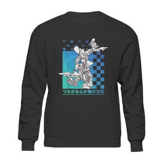 Kingdom Hearts Sora Donald Goofy Kanji Checkerboard Sweatshirt | Favorety CA