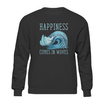 Kiteboarding Kite Surfing Happiness Comes In Waves Sweatshirt | Favorety