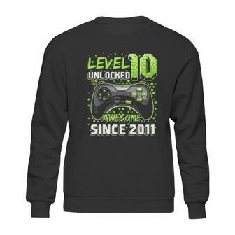 Level 10 Unlocked Awesome 2011 Video Game 10Th Birthday Gift Sweatshirt | Favorety UK