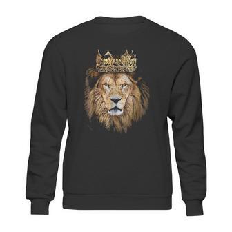 Lion Head Golden Crown Art Canvas King Sweatshirt | Favorety AU