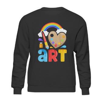 I Love Art Artist Painter Colorful Paintingkids Girls Sweatshirt | Favorety DE