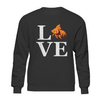 I Love Goldfish Retro Goldfish Keeper Aquarium Hobby Sweatshirt | Favorety CA