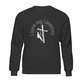 I Love My Lineman Electric Cable Linemen Sweatshirt | Favorety AU