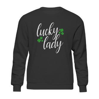 Lucky Lady St Patricks Day Dark Heather Sweatshirt | Favorety