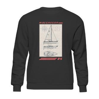 Macgregor 25 Sailboat Line Drawing Graphic Design Printed Casual Daily Basic Sweatshirt | Favorety