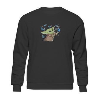 The Mandalorian The Child With Blue Butterflies Sweatshirt | Favorety CA