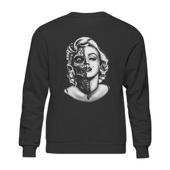 Mens Marilyn Monroe Half Skull Sweatshirt | Favorety