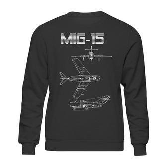 Mig-15 Soviet Plane Warbird Blueprint Schematics Diagram Sweatshirt | Favorety UK