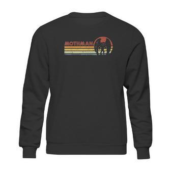 Mothman Retro Stripes Vintage Point Pleasant Cryptid Sweatshirt | Favorety