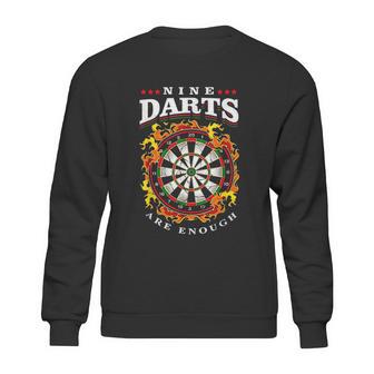 Nine Darts Are Enough Dartboard In Flames Sweatshirt | Favorety UK