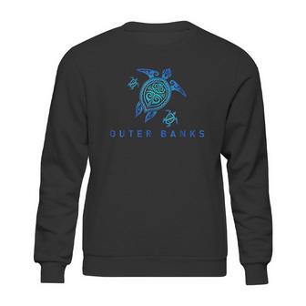 Outer Banks North Carolina Sea Blue Tribal Turtle Sweatshirt | Favorety CA