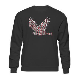 Pacific Northwest Red Tail Hawk Native American Style Art Sweatshirt | Favorety CA