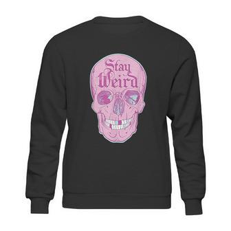 Pastel Goth Girl Stay Weird Emo Pink Skull Sweatshirt | Favorety AU