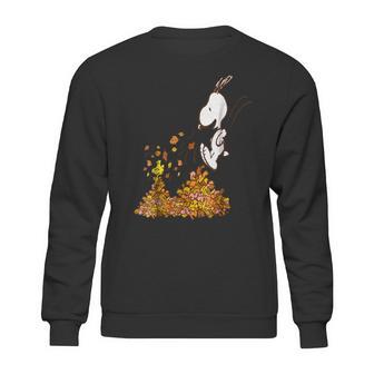 Peanuts Snoopy Jumping Into Leaf Autumn Shirt Sweatshirt | Favorety UK