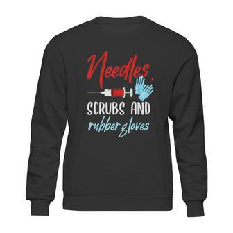 Phlebotomist Funny Needles Gloves Phlebotomy Gift Sweatshirt | Favorety