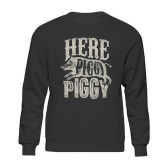 Here Piggy Piggy Boar Hunting Vintage Pig Hog Hunter Sweatshirt | Favorety UK