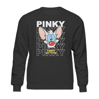 Pinky And The Brain Pinky Text Stack Big Face Sweatshirt | Favorety DE