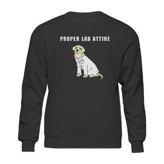 Proper Lab Attire Funny Laboratory Dog Pun Science Sweatshirt | Favorety