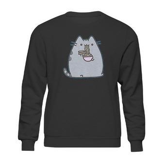 Pusheen The Cat Eating Noodles Juniors Sweatshirt | Favorety UK