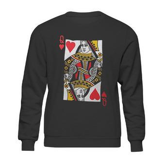 Queen Of Hearts Playing Card Funny Sweatshirt | Favorety DE