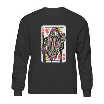 Queen Of Hearts Playing Card Sweatshirt | Favorety CA