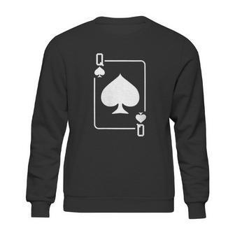 Queen Of Spades Playing Card Sweatshirt | Favorety