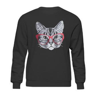 Red Glasses Cat Funny Belcher Kitty Cute Humor Fun Sweatshirt | Favorety DE