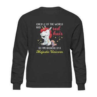 Red Hair Majestic Unicorn Funny Ginger Head Pride Sweatshirt | Favorety