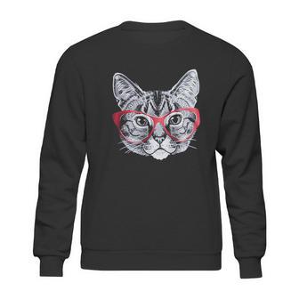 Red Linda Glasses Cat Funny Belcher Kitty Cute Humor Fun Sweatshirt | Favorety AU