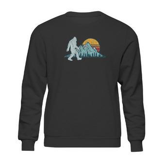 Retro Bigfoot Silhouette Sun Abominable Snowman T Sweatshirt | Favorety AU