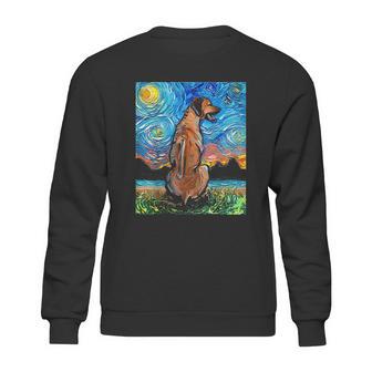 Rhodesian Ridgeback Starry Night Dog Official Art By Aja Sweatshirt | Favorety AU