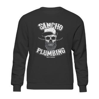 Sancho Laying Pipe Day And Night Plumbing Sweatshirt | Favorety