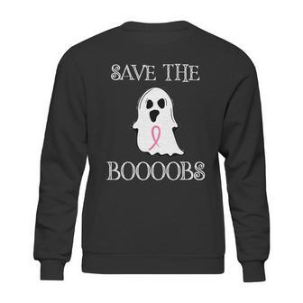 Save The Boooobs Breast Cancer Halloween Ghost Sweatshirt | Favorety