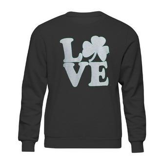 Shamrock Love Funny St Pats Paddy Patrick Pattys Green Heart Cute Sweatshirt | Favorety UK