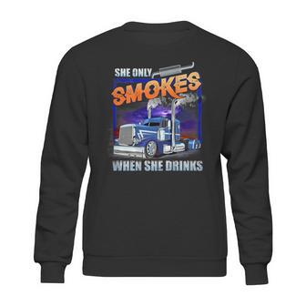 She Only Smokes When She Drinks Sweatshirt | Favorety CA