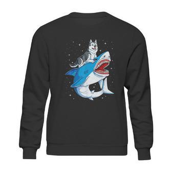 Siberian Husky Shark Jawsome Dog Lover Gifts Space Galaxy Sweatshirt | Favorety DE