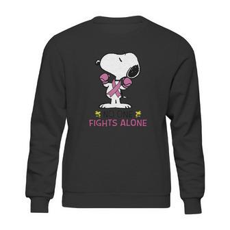 Snoopy No One Fights Alone Breast Cancer Awareness Shirt Sweatshirt | Favorety DE