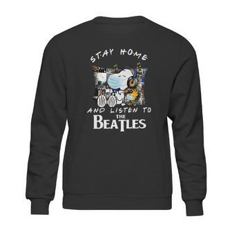 Snoopy And Woodstock Stay Home And Listen To The Beatles Shirt Sweatshirt | Favorety DE