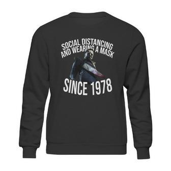 Social Distancing And Wearing A Mask Since Graphic Design Printed Casual Daily Basic Sweatshirt | Favorety UK