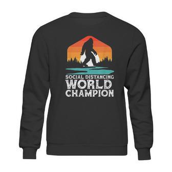 Social Distancing World Champion Funny Bigfoot Sweatshirt | Favorety UK